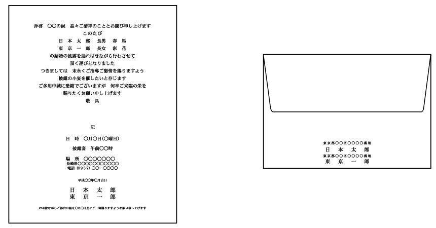 結婚式招待状 宛名 封筒